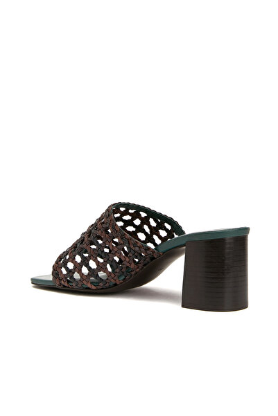 George Hogg Siyah Kahverengi Kadın Deri Terlik