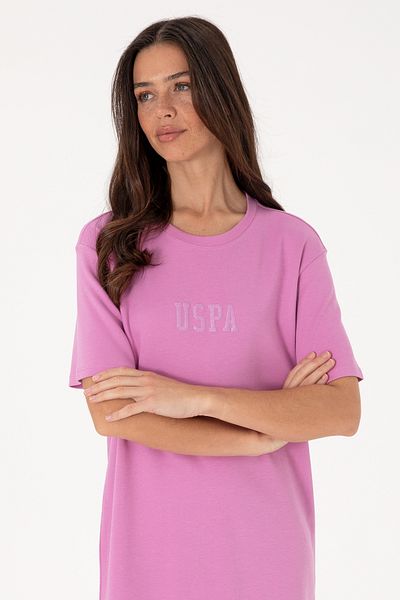 U.S. Polo Assn. Rochie tricotată mini lungime fucsia pentru femei 50306431-vr023