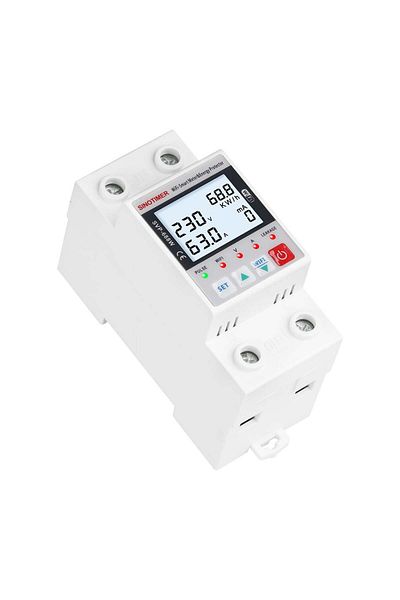 INNOVIX Contor inteligent WiFi SVP-688W, monofazat, 1–63A, protecție la supratensiune/subtensiune, resetare automată, alb