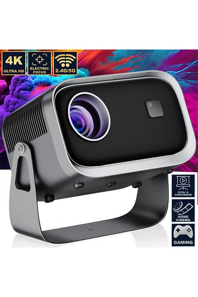 Linomag ® Led Projector Full Hd, 150 Ansi, 2000:1, Wifi, Bt, Hdmi/av/usb, Dark Ash Silver
