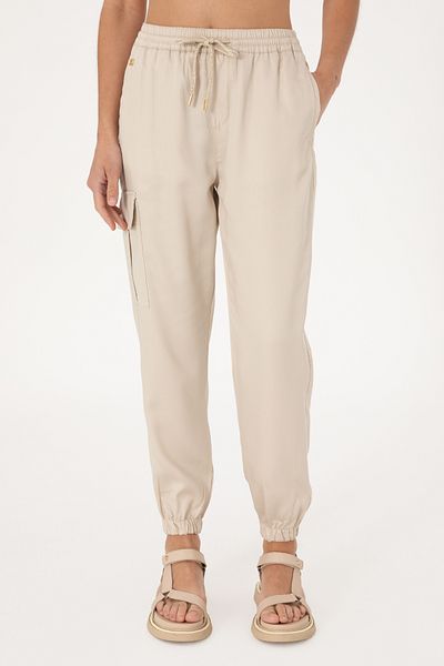 U.S. Polo Assn. Women's Stone Canvas Jogger Fit Trousers 50300230-Vr049