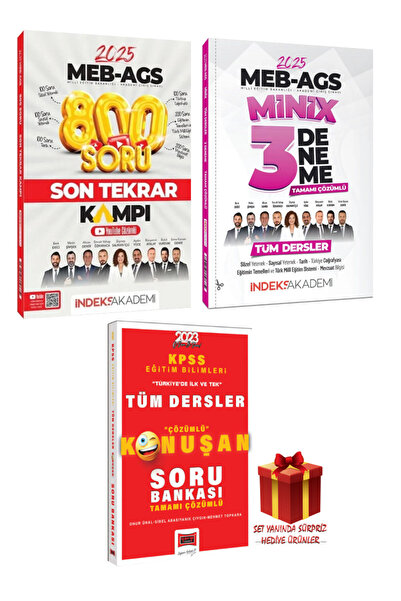 İndeks Akademi 2025 MEB AGS 800 Soru Son Tekrar Kampı+ Minix 3 Deneme+ Eğitim...