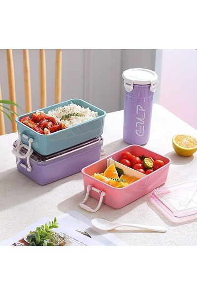 Bisbell Lunch Box Set with Water Bottle, BPA-Free Food Container and Matching Drink Bottle, Availabl