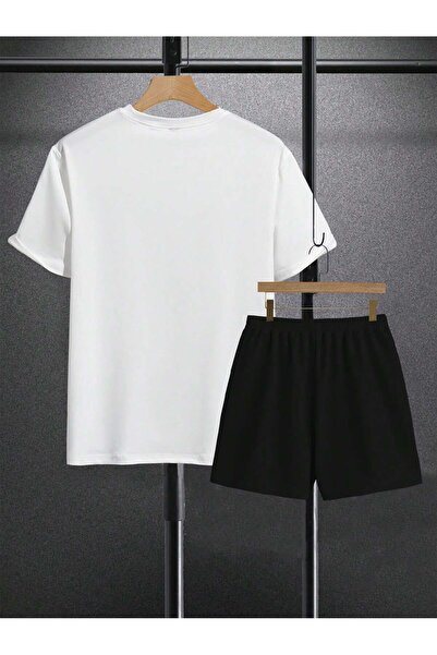 ACTIVE MODA -Men's Short Sleeve Cotton Printed Tshirt-Shorts Set of 2