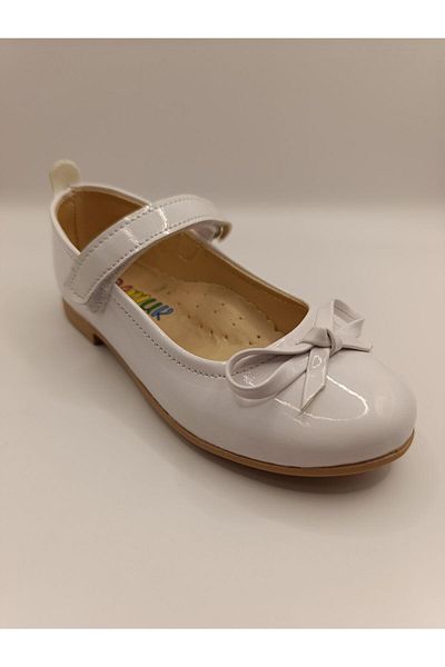Bukond Girl's Patent Leather Non-Slip Sole Moustache Ballerinas