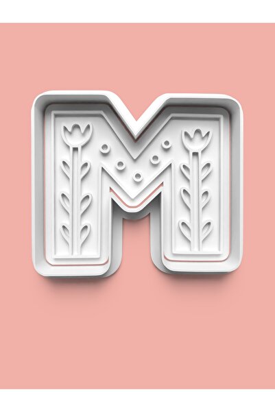 AKTASTORE قالب كوكيز على شكل حرف M منقوش وقالب عجينة السكر