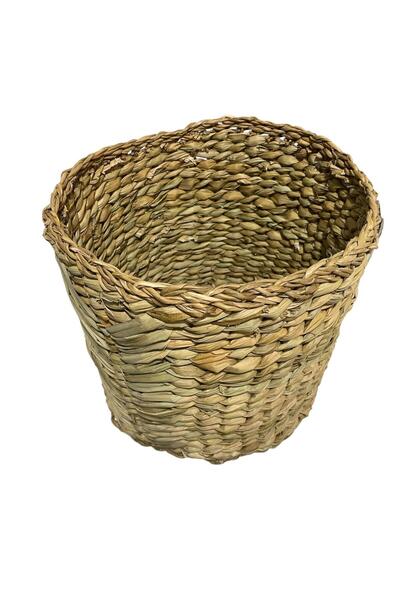CasaLinda Yuvarlak Hasır Çok Amaçlı Saksı Sepet 31x31x28 cm 12043