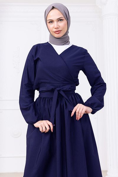 hafsamina Σετ Φούστα με Κορδόνια Navy Blue HM2752