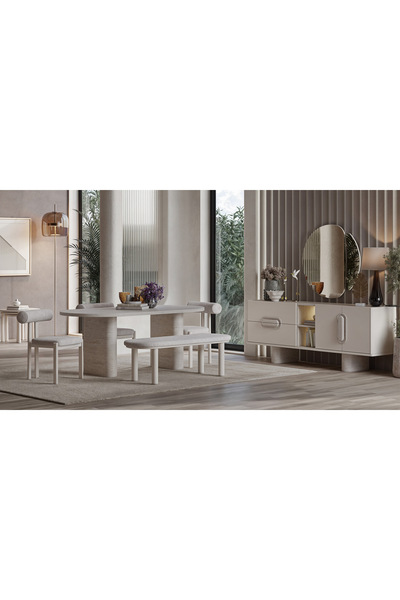 Weltew Home Traverta Yemek Odası