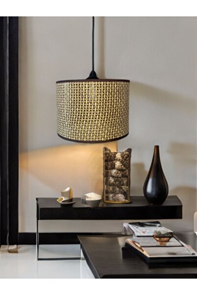 flu aydınlatma Modern Doğal Hazeran KAHVERENGİ 25 Cm Tasarım Salon Mutfak Oturma Odası Tekli Avize