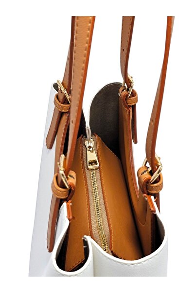 Evident White Soft Textured Soft Adjustable Shoulder Strap Women's Bag