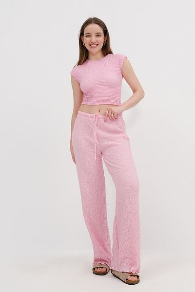 Addax Textured Wide Leg Trousers Pn13895-İ9