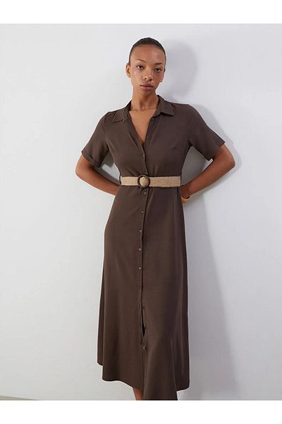 LC Waikiki Lcw Vision Linen Blend Shirt Dress