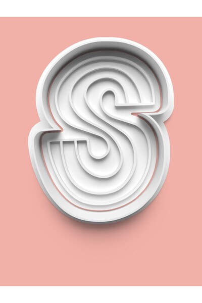 AKTASTORE قالب كوكيز على شكل حرف S منقوش وقالب عجينة السكر