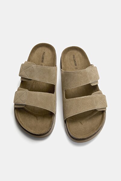 Pull & Bear Tokalı düz deri sandalet