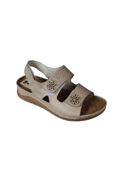 Yaz Kış Ayakkabı Yazkiş Women's Black Cream Front Double Strap Velcro Velcro Comfortable Comfort Sole Flexible Sandals