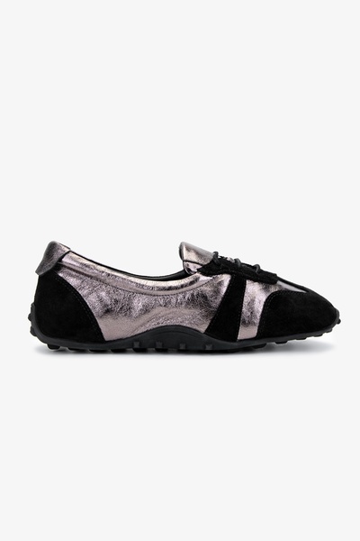 Valmenti Kadın Hakiki Deri Siyah Süet Sneakers & Spor Ayakkabı