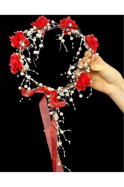 Massaltay Laser Floral Special Design Crown, Bridesmaid Crown, Show Crown, Henna Crown, Outdoor Shooting Crown