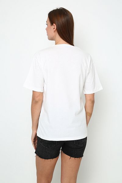vikitekno Oversize Crew Neck Simple Woman Printed Women's T-Shirt