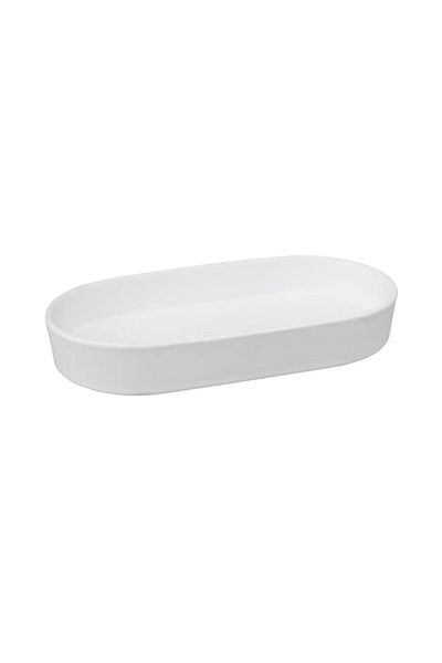 5 five simply smart Cotton White soap dish, ceramic, 19.3 x 10.6 x h 3 cm