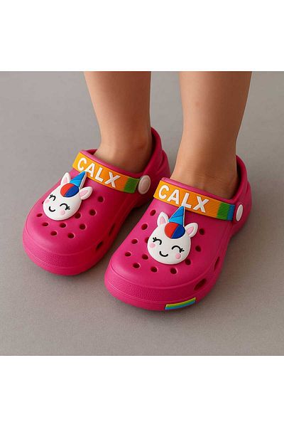 gigigiyim Unicorn Printed Girl's Sandals-Flip Flops Fuchsia