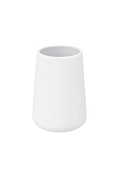 5 five simply smart Bathroom Tumbler White, white, ceramic, 8.3 x H 11.8 cm