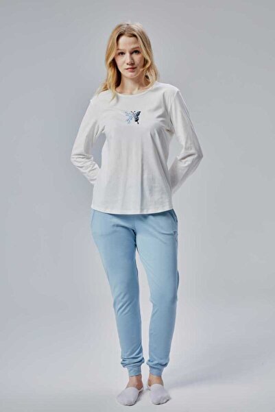 DOSXX Fly Combed Cotton Lycra Women's Long Sleeve Pajama Set