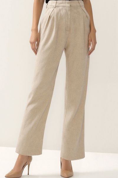 Vitrin Pleated Palazzo Trousers with Pinch Detail
