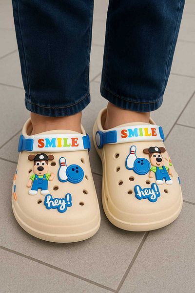 gigigiyim Dog Printed Boys Sandals-Slippers Beige