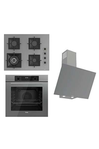 Ferre FLOWART-SILENTART Serisi Gri Set (SC408-WFA + QBL63CPR +D079-SA ) - Dök...