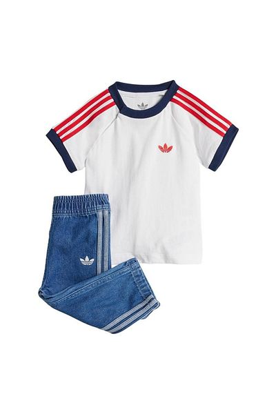 adidas Baby Blue Tracksuit Denim Tee Set Jc7863