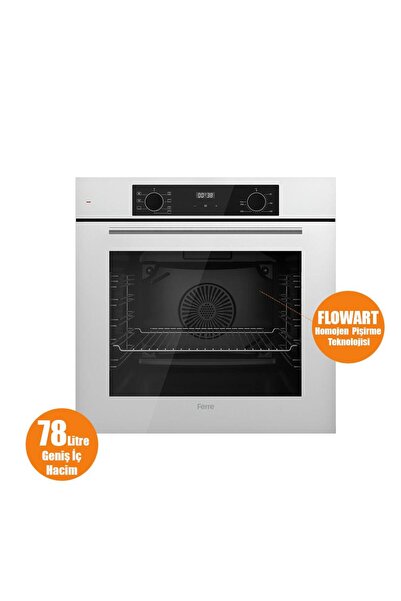 Ferre STEAMART-FRYART-SILENTART Serisi Beyaz Set (SS036 + QBL63CB +D078-SA ) - Emaye Izgara - 75 Cm