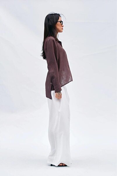 Lefon Γυναικείο πουκάμισο με τσαλακωμένη εμφάνιση 080637