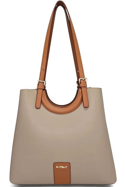 Evident Sand Beige Soft Textured Soft Adjustable Shoulder Strap Women's Bag