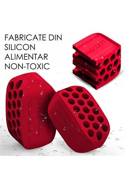 Linovit Jawline Exerciser Set Linovit®, 2pcs, 28kgf, Facial Muscle Toner, Food-Grade Silicone, Red