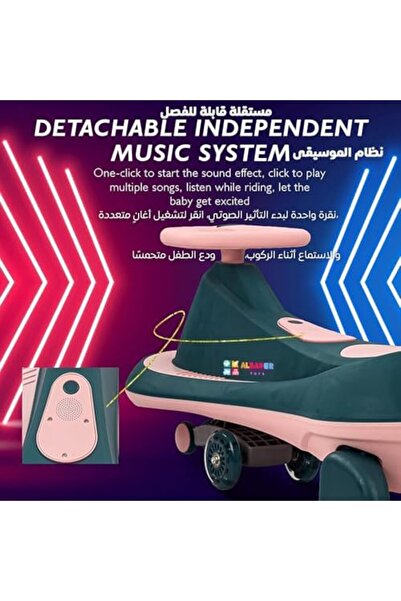 ALBADER Magic Swing Cars - Kids' Push Ride-On Toys with Music & Lights Efficts, Push Ride on Toy