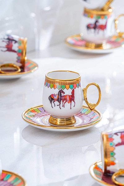 ACAR Wilshire 6-Person Porcelain Coffee Cup Set