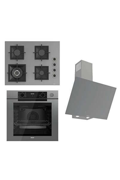 Ferre STEAMART-FRYART-SILENTART Serisi Gri Set (SC408-WFA + QEP64CPR +D079-SA ) - Döküm Izgara / 65