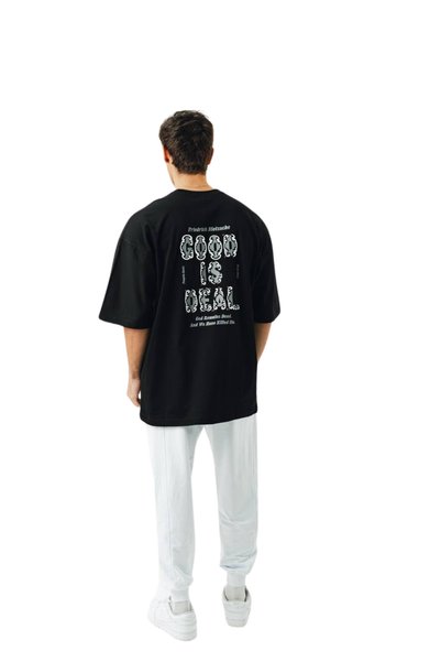 Chirkef Unisex Oversize 100% Cotton Premium Fabric Back Printed Crew Neck Streetwear T-Shirt Good Deal