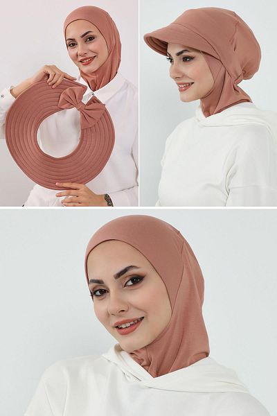Aisha's Design 3-Piece Plug-In Bonnet, Visor and Hat Set Hijab, St-1P