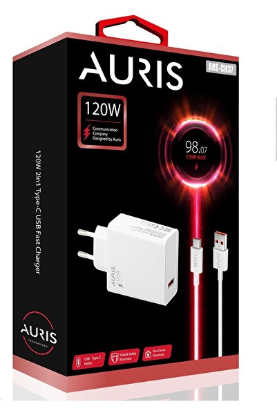 AURISS Auris Ars-ch37 120w Usb To Type C Xiaomi Redmi Samsung UyumluYüksek Hızlı Şarj Aleti Seti