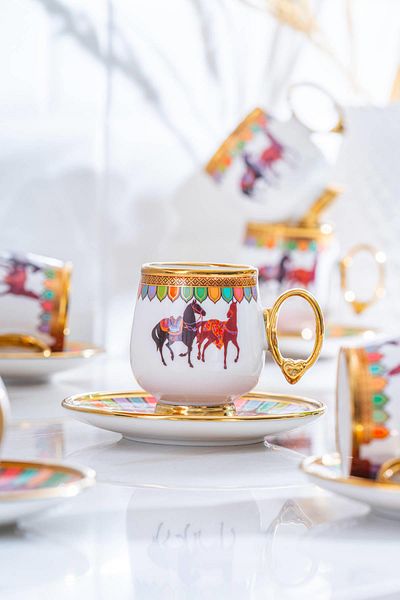 ACAR Wilshire 6-Person Porcelain Coffee Cup Set