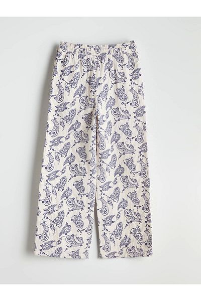 LC Waikiki Lcw Kids Ecru Elastic Waist Girls' Trousers