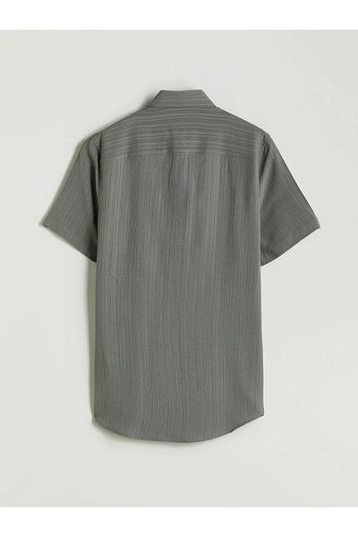 LC Waikiki Lcwaikiki Classic Khaki Regular Fit Short Sleeve Patterned Dobby Men's Shirt