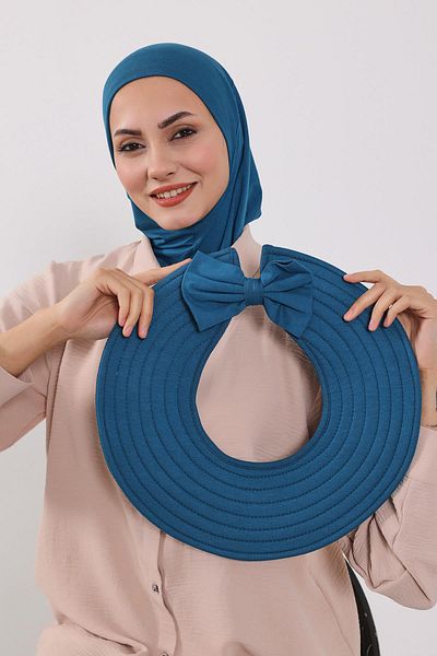 Aisha's Design 3-Piece Plug-In Bonnet, Visor and Hat Set Hijab, St-1P