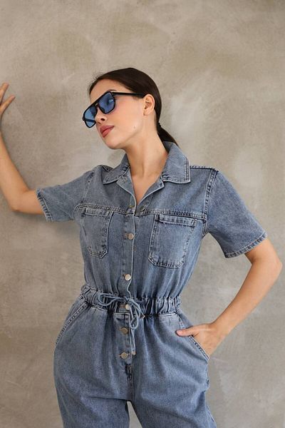 FioriModa Salopetă Jean cu talie elastică