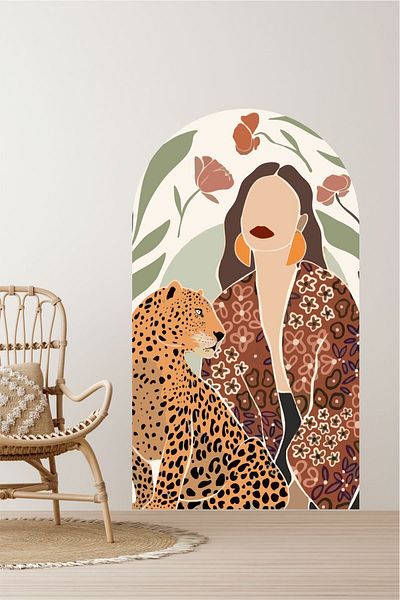 Piksel Grafik Leo Art Woman Wall Sticker - Bohemian Collection