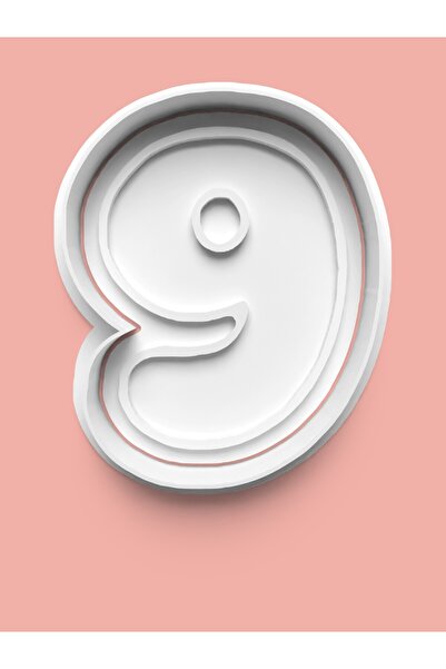 AKTASTORE قالب بسكويت وعجينة السكر رقم 9 - رقم التسعة 0859-10