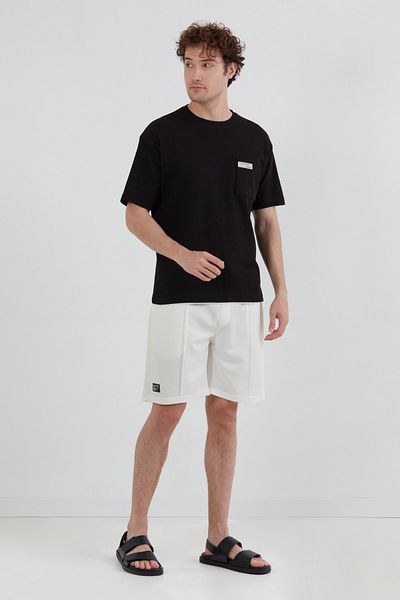 Fulla Moda Μπλουζάκι με τσέπη Crew Neck