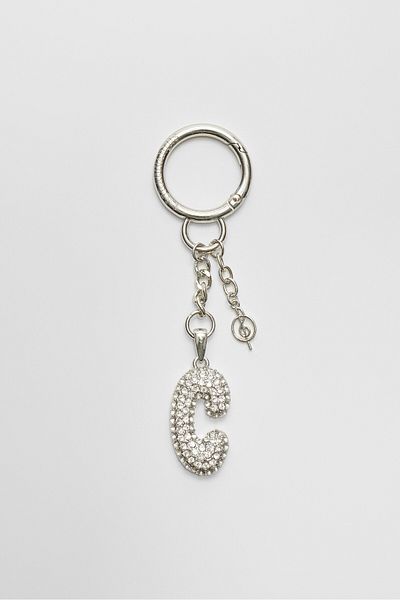 Stradivarius Key ring featuring an initial charm with rhinestones